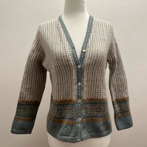 100% Lambswool Jones New York Sport Cardigan L Girls